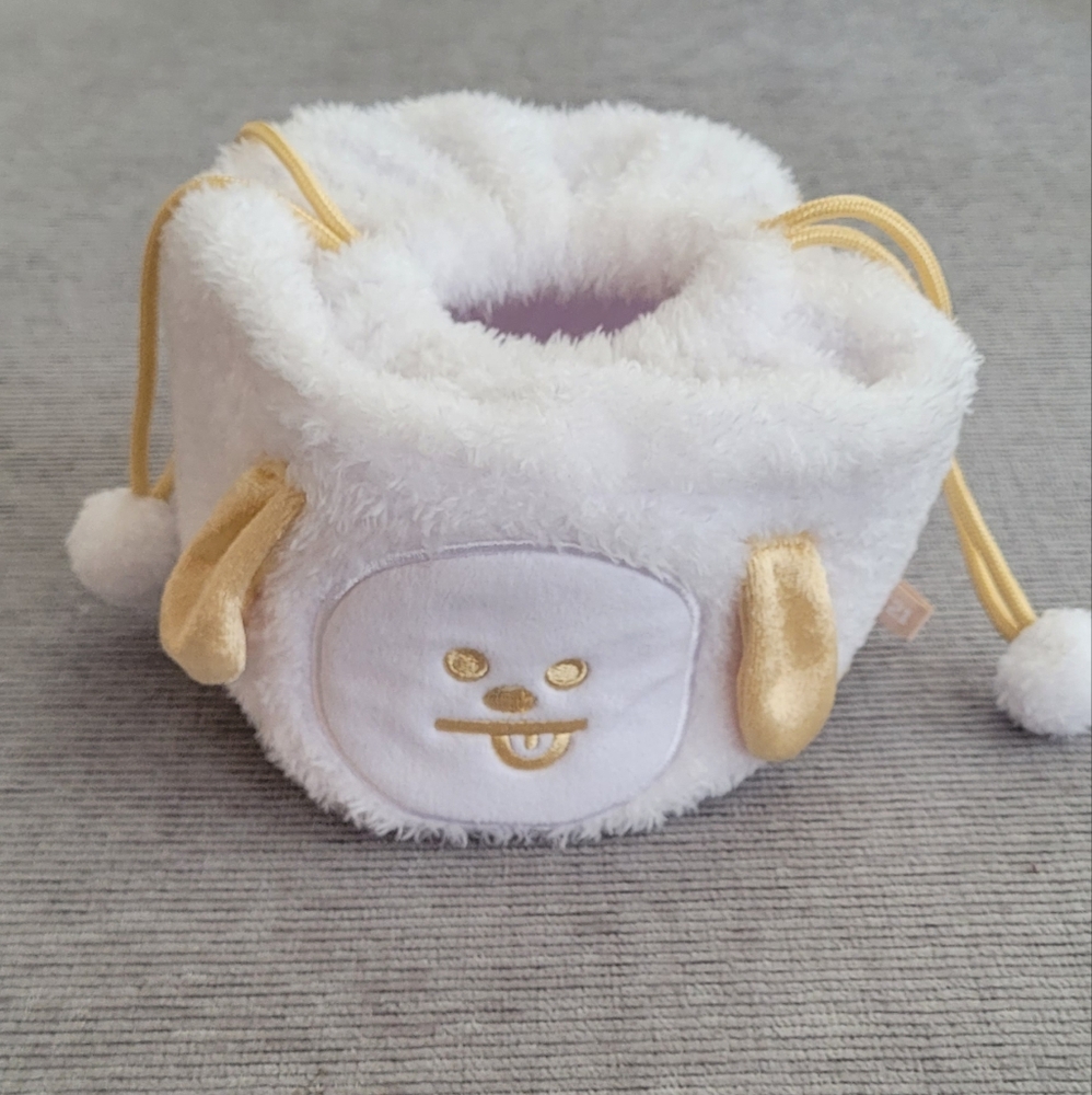 BT21/BTS K-Pop Chimmy Tatton Glitter Pouch, a plush drawstring pouch - Picture 11 of 12